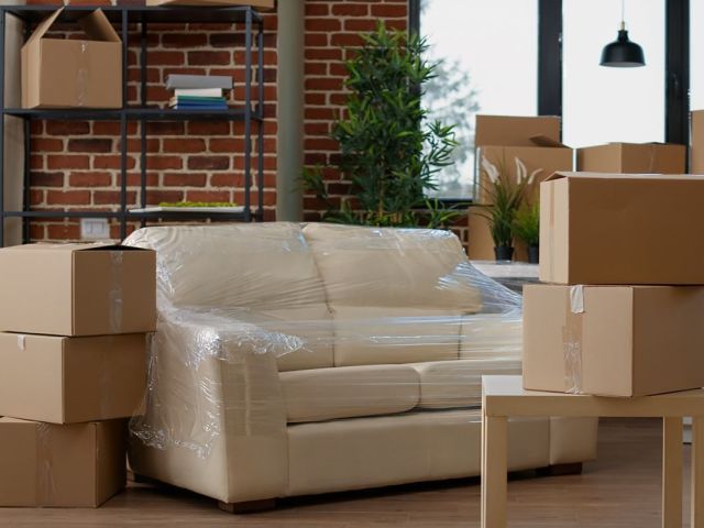 Furniture wrapped for transport