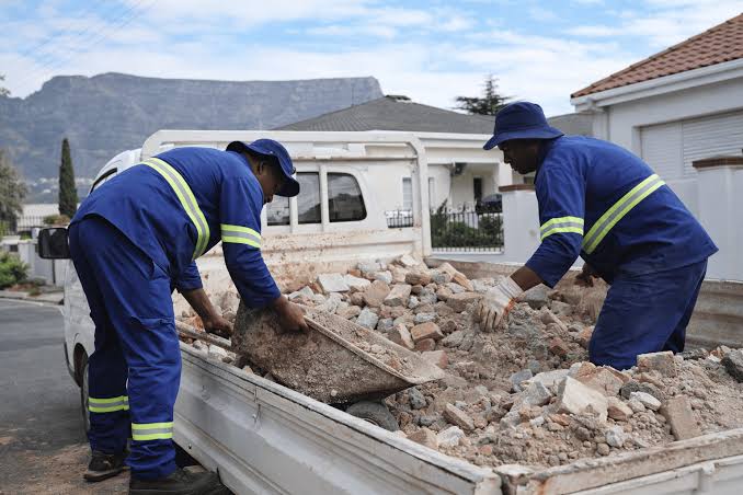 Loading garden waste