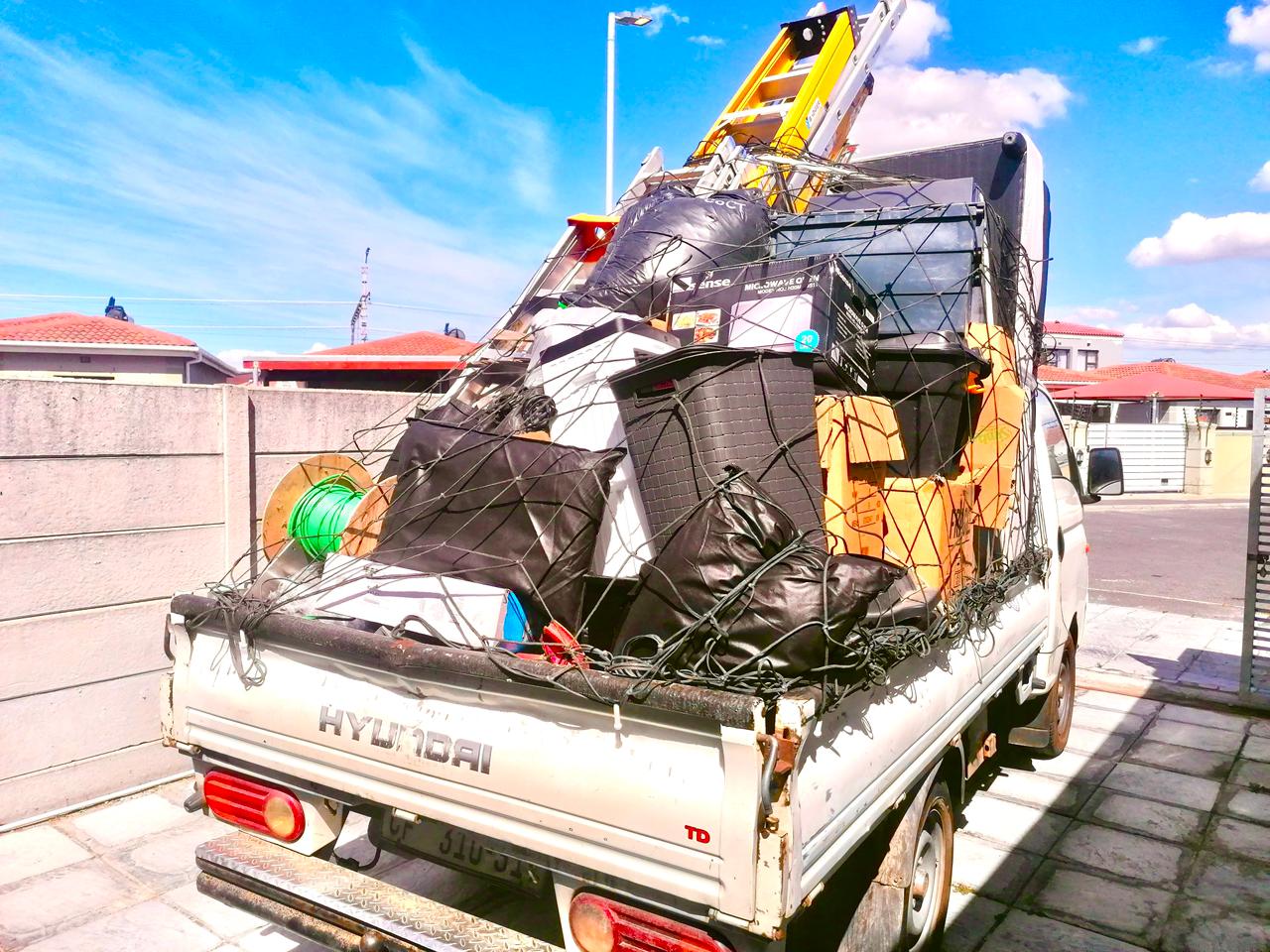 House clearance load netted and ready to haul away