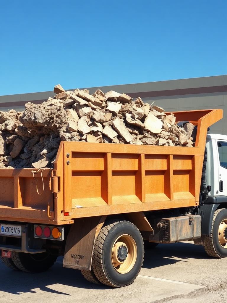 Loaded rubble truck