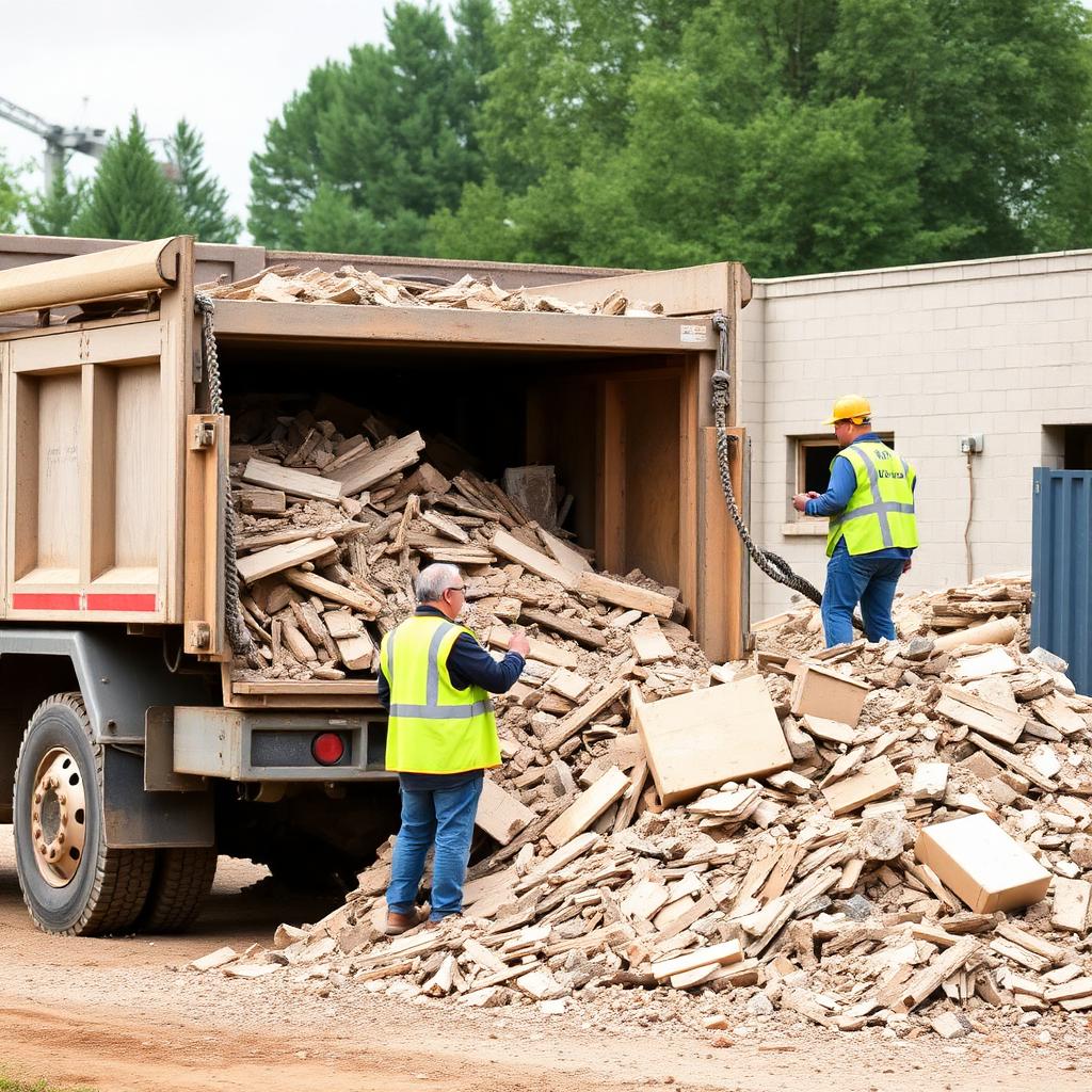 Rubble removal in action